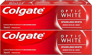 Dentifrice blanchissant étincelant colgate optic white pro - 75 oz (paquet de 2)