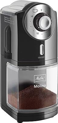 Moulin à café électrique melita cd black avec acier cuivre molino