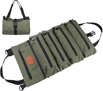 Sac à outils pliable, organiseur d'outils polyvalent, sac en toile roulée avec 5
