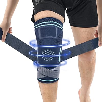 Orthèse de genou avec stabilisateurs latéraux et coussinets de gel rotulien, genouillère