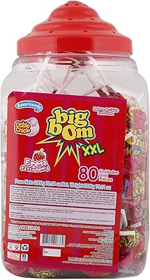 Sucette americande big bum xxl à la fraise, 25 g (paquet de 80)