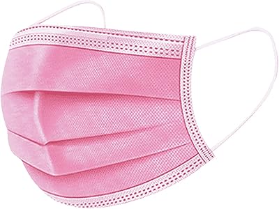 Masque facial jetable à 3 épaisseurs pour adultes avec boucle d'oreille et pince-nez