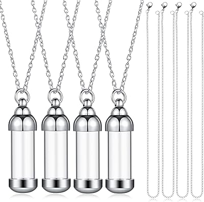 L'ensemble de colliers de 4 cendres comprend 4 bocaux en verre ouvrants