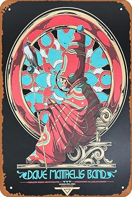 Dave matthews band - affiche 2021 fiddler's green, co 10/8 rétro plaque