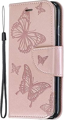 Étui portefeuille mylne pour samsung galaxy a72 papillon en cuir pu à rabat