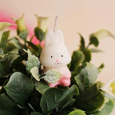 Ensemble de bougies de lapin de dessin animé, mini lapin drôle mignon, bougies