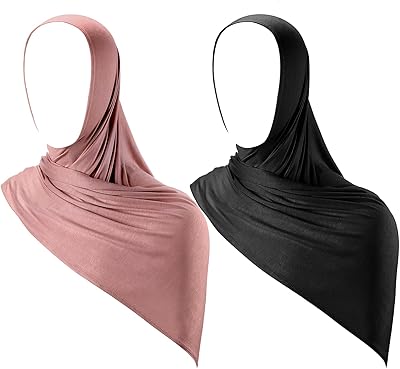 Hijab instantané en tissu jersey pour femme, foulard léger, long et extensible, couleur