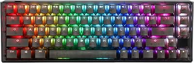 Clavier mécanique ducky one 3 sf aura, 65 % noir transparent, commutation rgbt