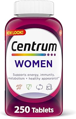 Supplément multivitaminé et minéral centrum avec fer, vitamine d3, b et antioxydants, vitamines