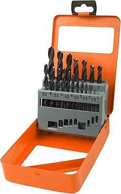 Jeu de 19 forets rotatifs wokin hss 1-10 mm noir poli