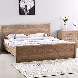 Lit queen curvy home box 213 x 100 x 168 cm - marron