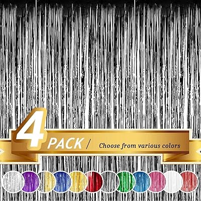Propsicle 4 pièces 4 pieds x 6 pieds rideaux à franges en aluminium métallique noir fête d'anniversaire, anniversaire, enterrement de vie de jeune fille, baby shower, article de décoration de douche nuptiale - paquet de 4 – Photo produit Dakar Sénégal – Livraison rapide Propsicle 4 pièces 4 pieds x 6 pieds rideaux à franges en aluminium métallique noir fête d'anniversaire, anniversaire, enterrement de vie de jeune fille, baby shower, article de décoration de douche nuptiale - paquet de 4. Diaytar Sénégal : L'e-commerce qui vous ressemble