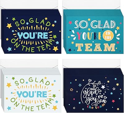 48 cartes d'appréciation des employés avec 48 enveloppes so glad you're on the