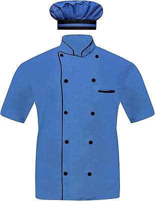 Veste de chef pour homme à demi-manches en 10 couleurs blouse de chef