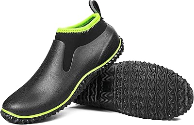 Chaussures de jardin unisexes bottes de pluie longueur cheville en caoutchouc imperméables à