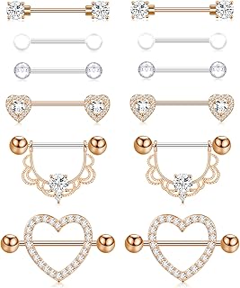 Tomofile 6 paires d'anneaux en acier inoxydable, bijoux de piercing en forme