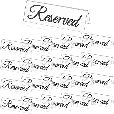 20 pièces de bannières de mariage en acrylique transparent pour tente de table