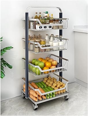 Étagère de rangement de cuisine sur pied étagère à légumes 4 couches du