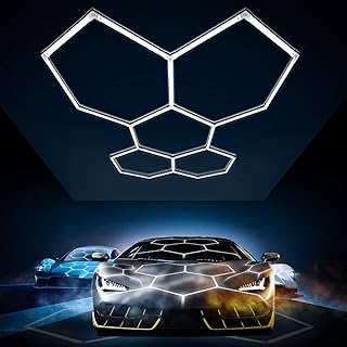 Cdkmax lot de 24 lampes de garage à led hexagonales, 192 w, 26