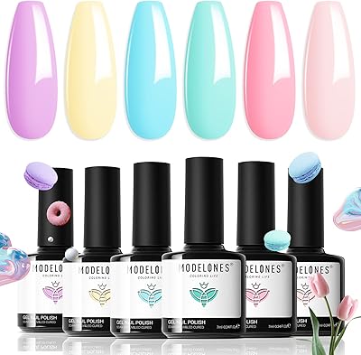Modelono pastel gel vernis à ongles set 7ml, soak off gel vernis à