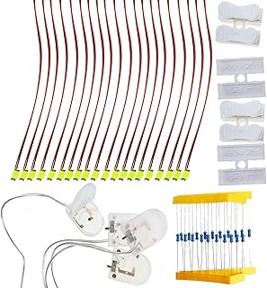 Ltvystore 28 pièces led diode électroluminescente pré-câblée blanche 12v micro led pré-soudées 0805