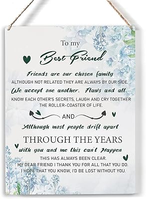 À mon meilleur ami signe en bois amitié panneaux floraux plaque