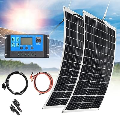 Panneau solaire flexible monocristallin 18v 300w (2 pièces 150w) module pv de panneau