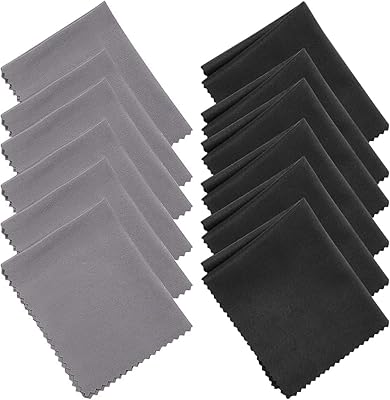 Chiffon de nettoyage en microfibre 12 pièces chiffons non pelucheux pour objectifs