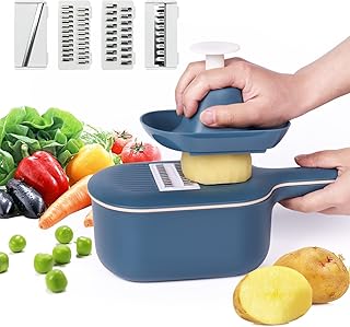 Trancheuse à légumes multifonction castowave, trancheuse avec 4 lames et récipient remplaçables, trancheuse