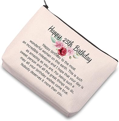 Trousse de maquillage famsi 25e anniversaire, cadeau joyeux pour femmes de 25 ans