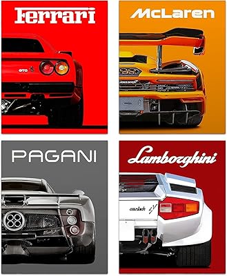 Affiches de voitures modernes, impressions d'art mural de supercar classique, affiches sur toile