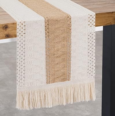 Chemin de table arabest chemin en toile de jute en coton avec pompon