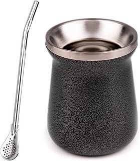 Ensemble tasse à maté et bombilla yerba mate en acier inoxydable