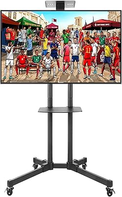 Meuble tv au sol medela avec roulettes : support mobile pour téléviseur lcd