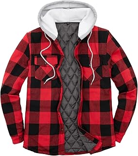 Veste matelassée boutonnée en flanelle à carreaux avec capuche zenthace pour hommes