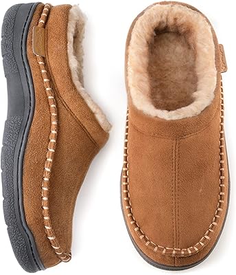 Zdgzager mocassins à enfiler pour hommes, chaussures confortables, chaudes et douces, pantoufles compensées