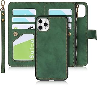Icovercase étui portefeuille pour iphone 11 pro max avec porte-cartes, portefeuille 2 en