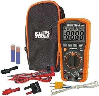 Multimètre kleen tools mm600, plage automatique numérique, tension ac/dc, température, fréquence, continuité, plus