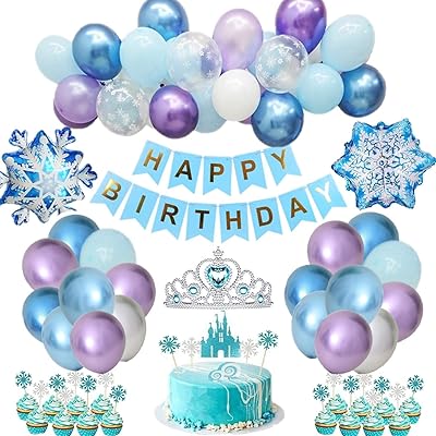 Fournitures de fête d'anniversaire highland frozen - décorations d'anniversaire la reine des neiges