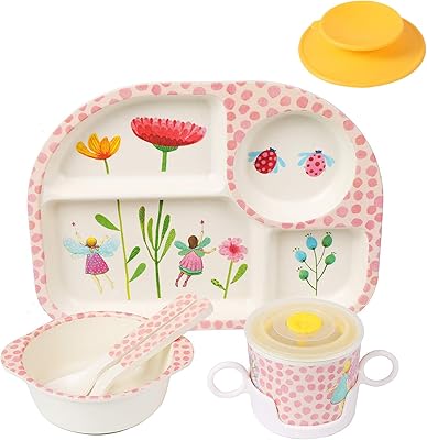 Shopwitgreen 5 pièces ensemble d'assiettes en fibre de bambou pour enfants. Diaytar : Là où commence votre expérience shopping idéale