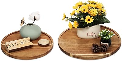 Plateau rond en bois de 10 + 12 pouces pour la décoration