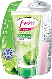 Crème dépilatoire sous douche fem usa au beurre de karité et à l'aloe
