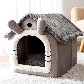 Lit pour chien et chat moelleux intul, nid de grotte pour chat, tente
