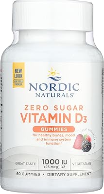 Vitamine d3 1000 ui sans sucre de nordic naturals, saveur canneberge