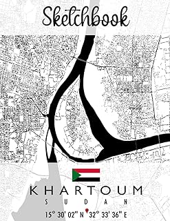 Carnet de croquis : carnet de croquis de la carte de khartoum soudan
