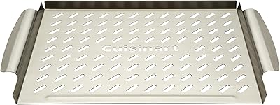 Cuisinart cgwm-063 surmatelas de gril en acier inoxydable avec poignées surélevées, 11,5 x