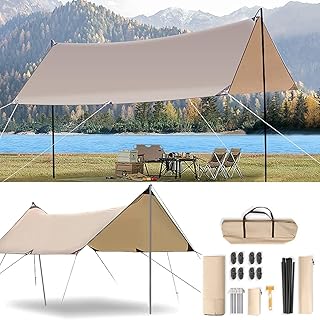 Tente de camping abri solaire auvent de plage avec poteaux léger en tpu