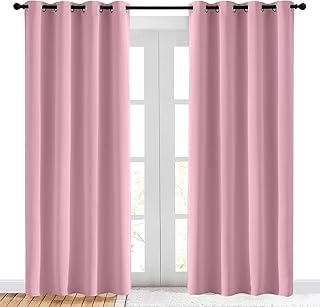 Rideaux occultants nice town rose cristal pour chambre à coucher - œillets à
