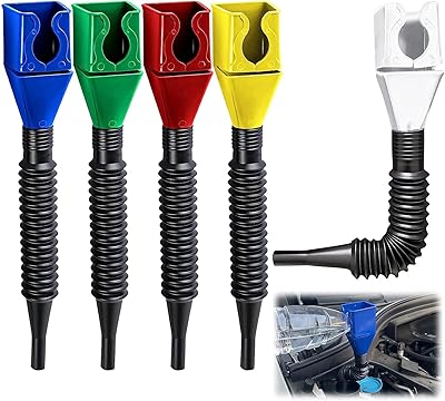 5pcs entonnoir en plastique flexible universel de vidange d'huile, outil de ravitaillement