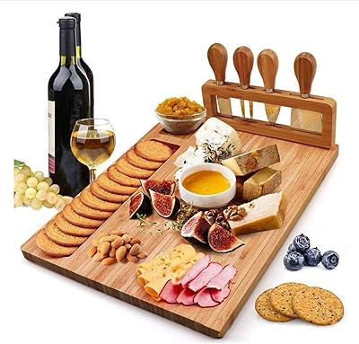 Planche à fromage en bambou u-home, plateau de charcuterie et plateau de service